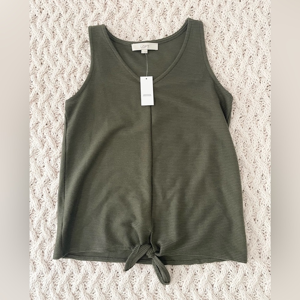 Green Ribbed Tank Top